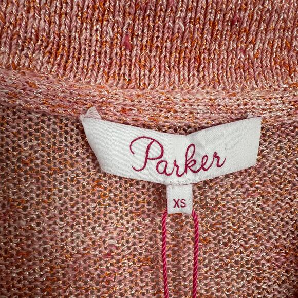 Parker Light Red Deep V Collared Knit Sweater - Picture 5 of 8